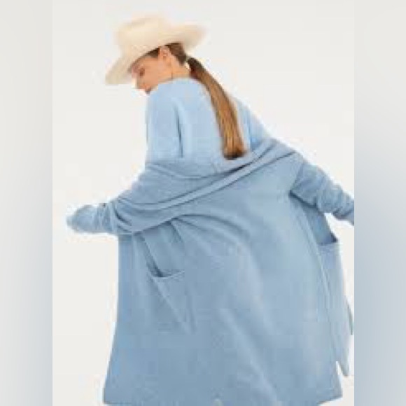 Eileen Fisher Sweaters - EILEEN FISHER 
Shawl Collar Wool Coat - Blue Steel Medium